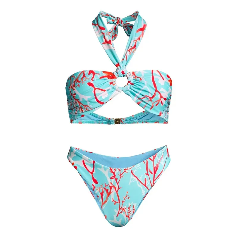2024New Split Three-Piece Bikini Swimsuit Women's Skinny Slimming Swimsuit Outfit Chiffon