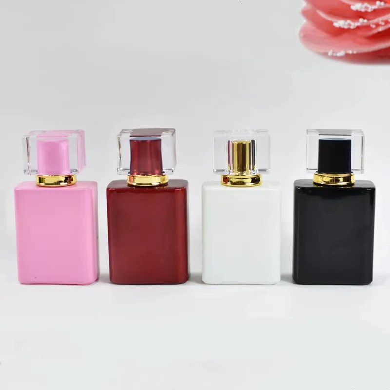 

5/10 шт. 50 мл квадратный стеклянный флакон для духов, цветной стеклянный флакон для парфюма, многоразовый
