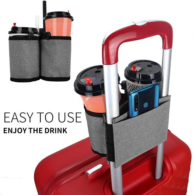 Portable Drink Carrier Water Bottle Organizer Luggage Travel Cup Holder Cup  Holder for Luggage Handle Suitcase Cup Attachment - AliExpress