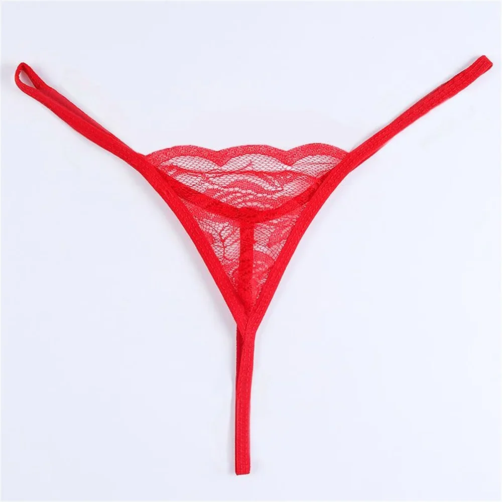 3 PCS/Pack One Rope Women Lingerie Micro Bikini V String Thong Sexy Temptation Ladies Transparent Floral Lace Underwear