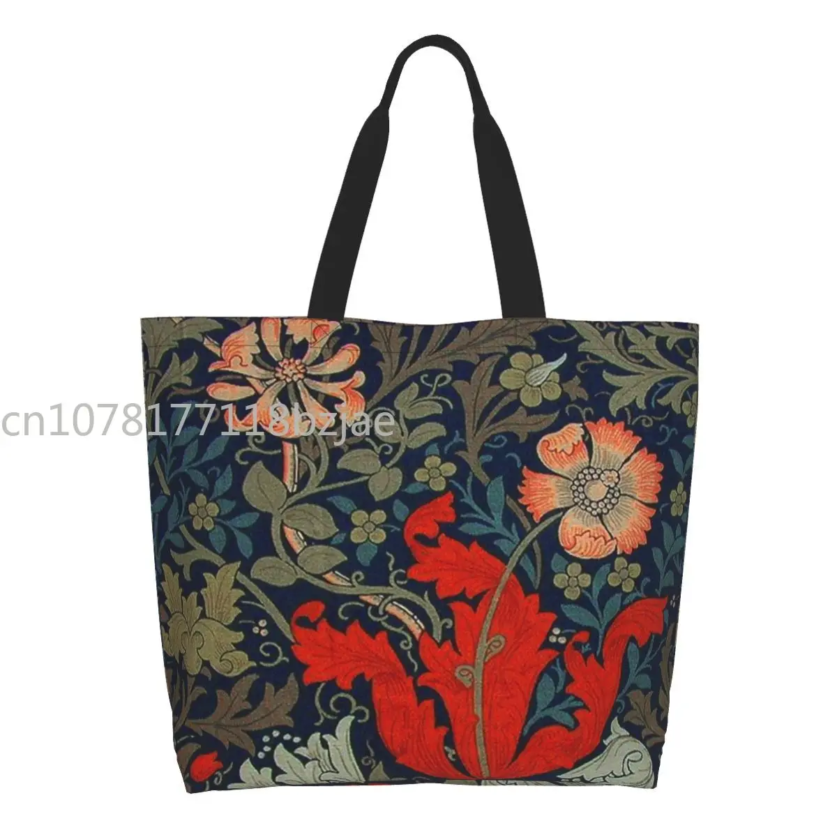 

Женская Холщовая Сумка для покупок, с цветочным рисунком