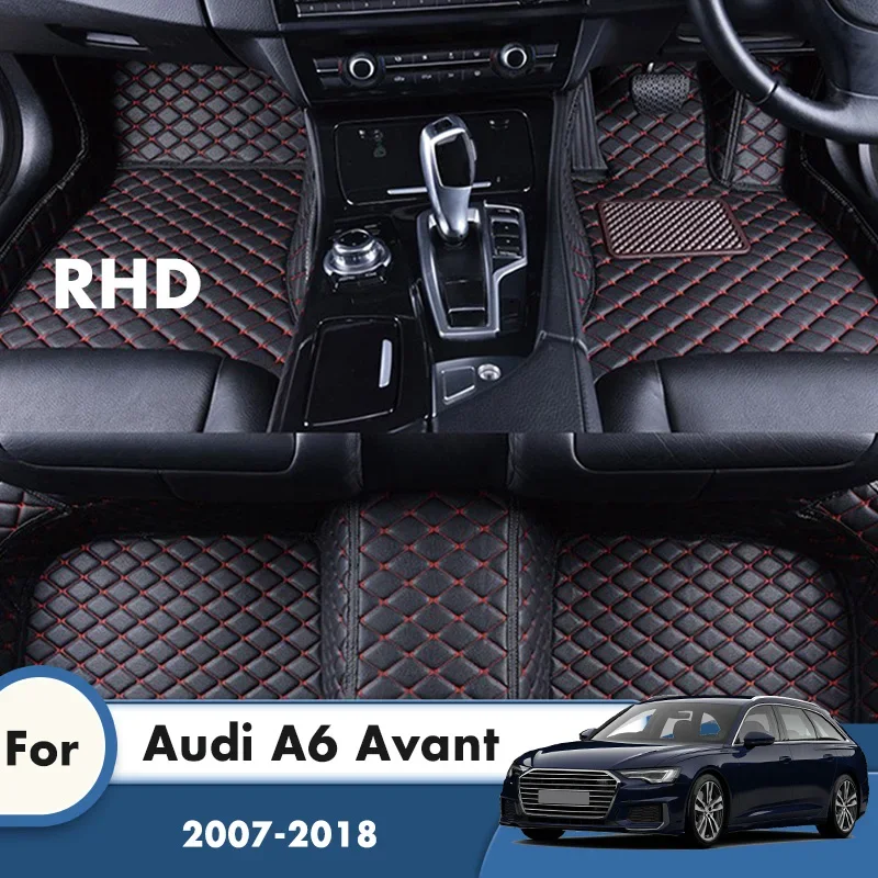 

RHD Custom Car Floor Mats For Audi A6 Avant 2018 2017 2016 2015 2014 2013 2012 2011 2010 2009 2008 2007 Auto Accessories Carpets