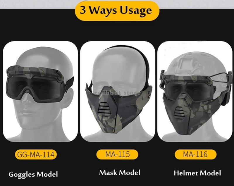 Tactical Hunting UV Protection Goggles, Óculos ao