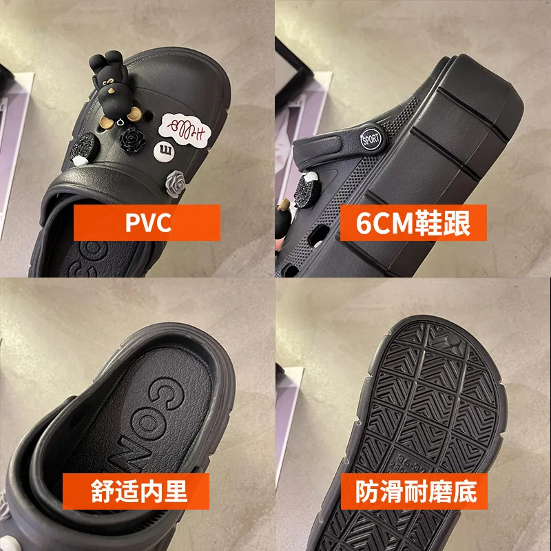 2022 Fashion Women Slippers Sandals Platform Clogs with Charms Thick Sole EVA Flip Flops Comfortable Casual Shoes for Female 41