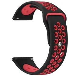 Breathable Silicone Strap Band, 20/22mm - Soft & Comfortable Replacement Accessory Strap - 20mm 570 42mm (15 Black Red)