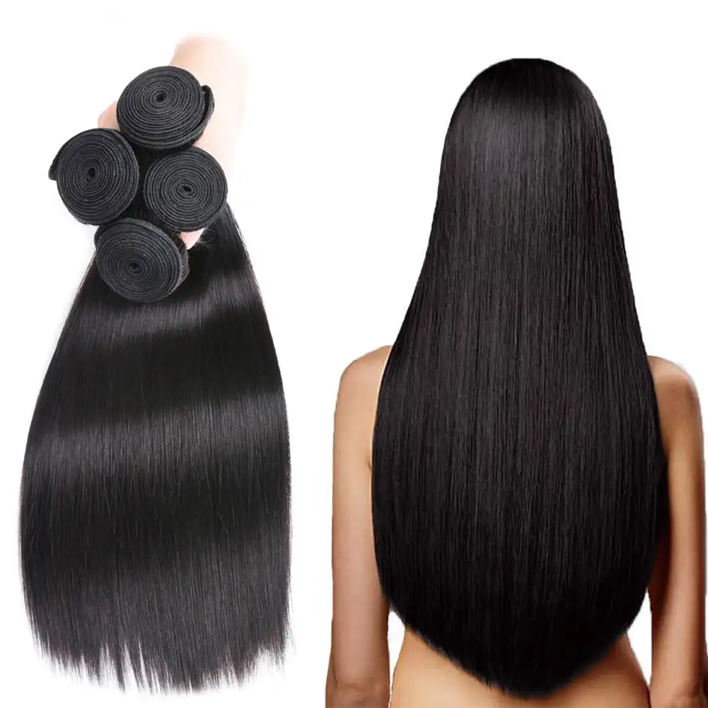Straight Human Hair Bundle 26Inch Natural Color 1 3 4Bundles 12A Brazilian Raw Hair Weave Bundles 30 inch s Hair Extensions