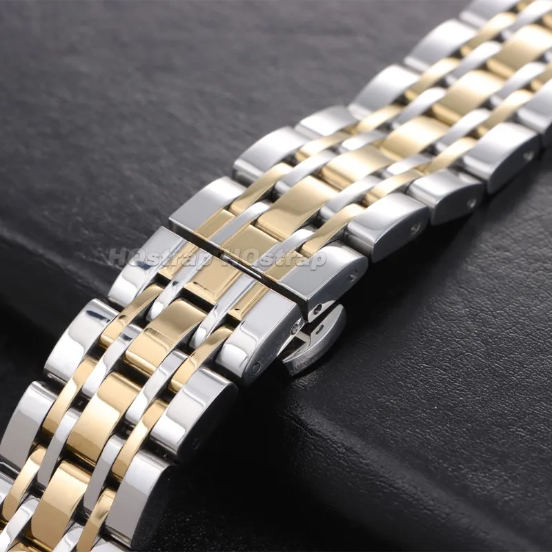 Premium Stainless Steel Watch Strap with Deployment Clasp - Adjustable Metal Band