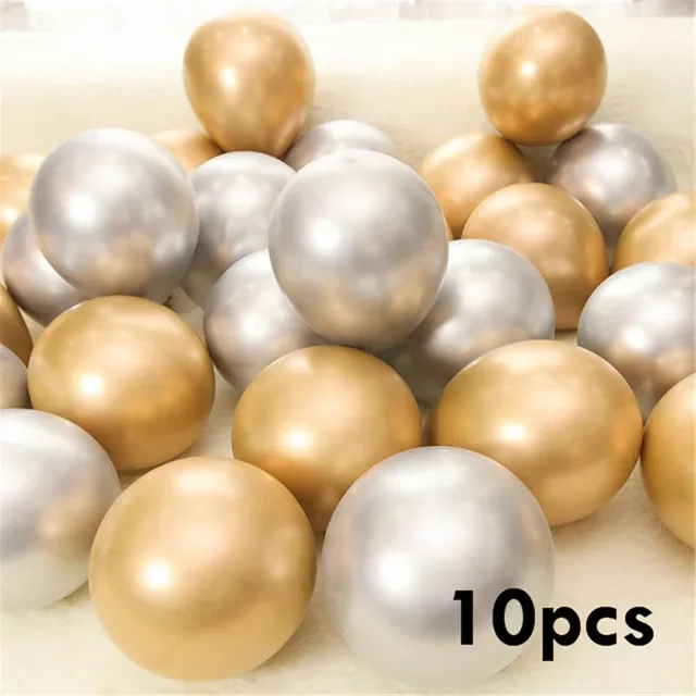 

5/10inch Chrome Metallic Latex Balloons Shiny Metallic Globos Inflatable Helium Balloon Birthday Party Decoration Ballon