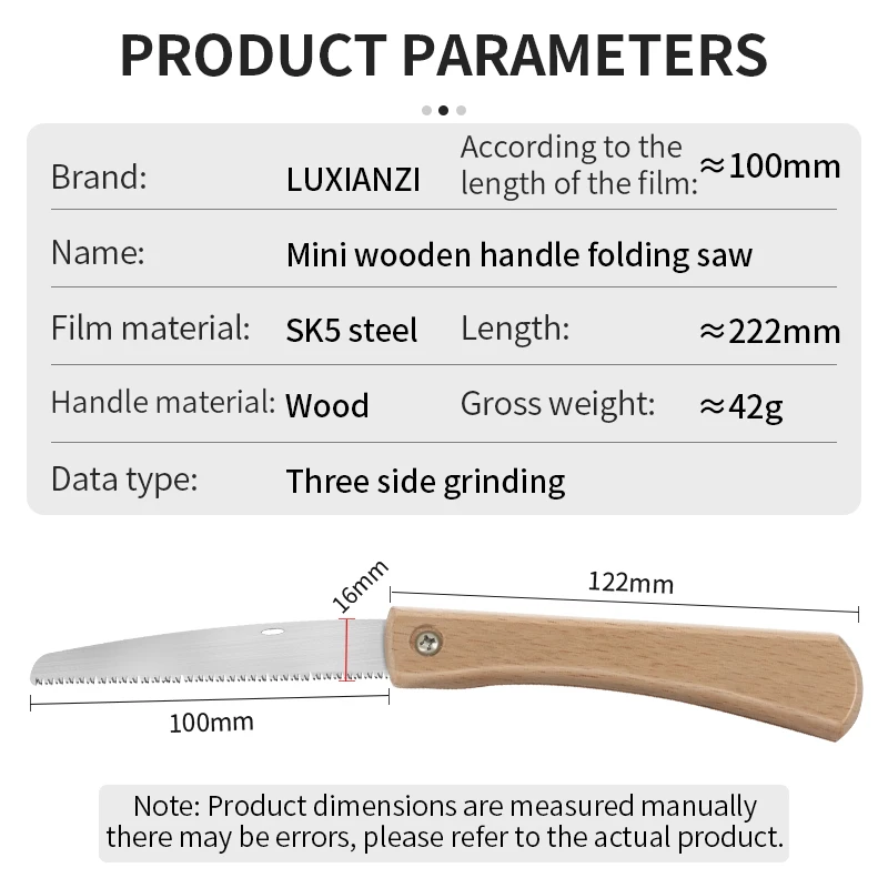 LUXIANZI Multifunctional Folding Hand Saw Mini Portable Woodworking Garden Camping Pruning Thick Branches Household Hand Tools