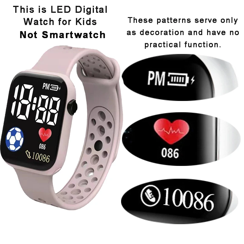 2024 LED Digital Watch For Kids Boys Girls Football Sports Watches Silicone Digital Watch Casual Childrens Electronic Wristwatch 3