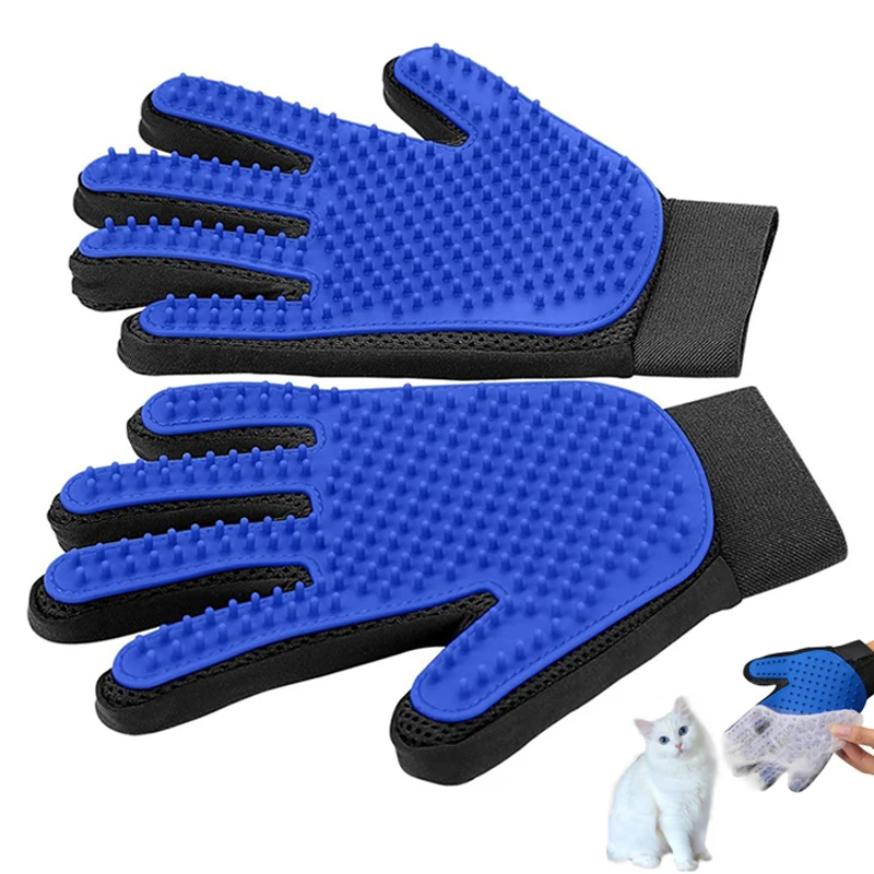 CatGroomingGloveBrushForCatsWoolGlovePetHairremoverBrush