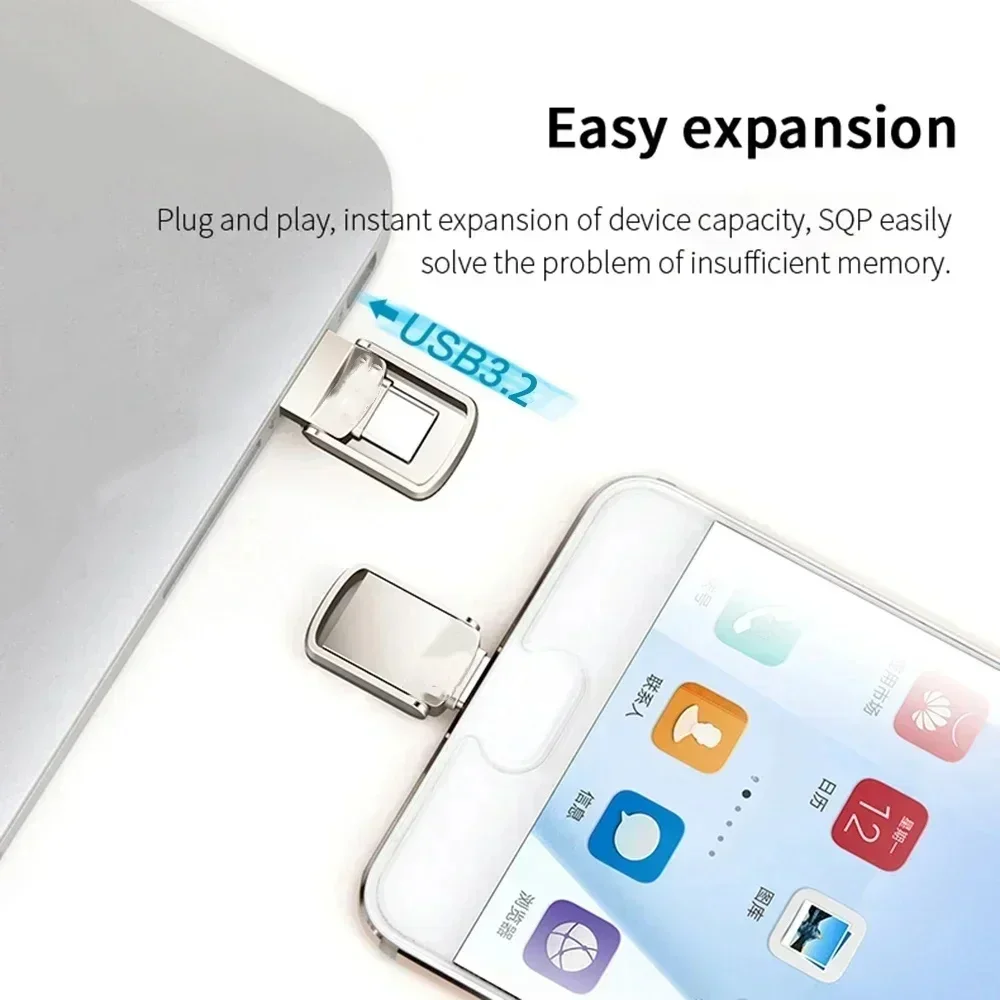 High-Capacity Metal USB 3.2 Type-C Flash Drive