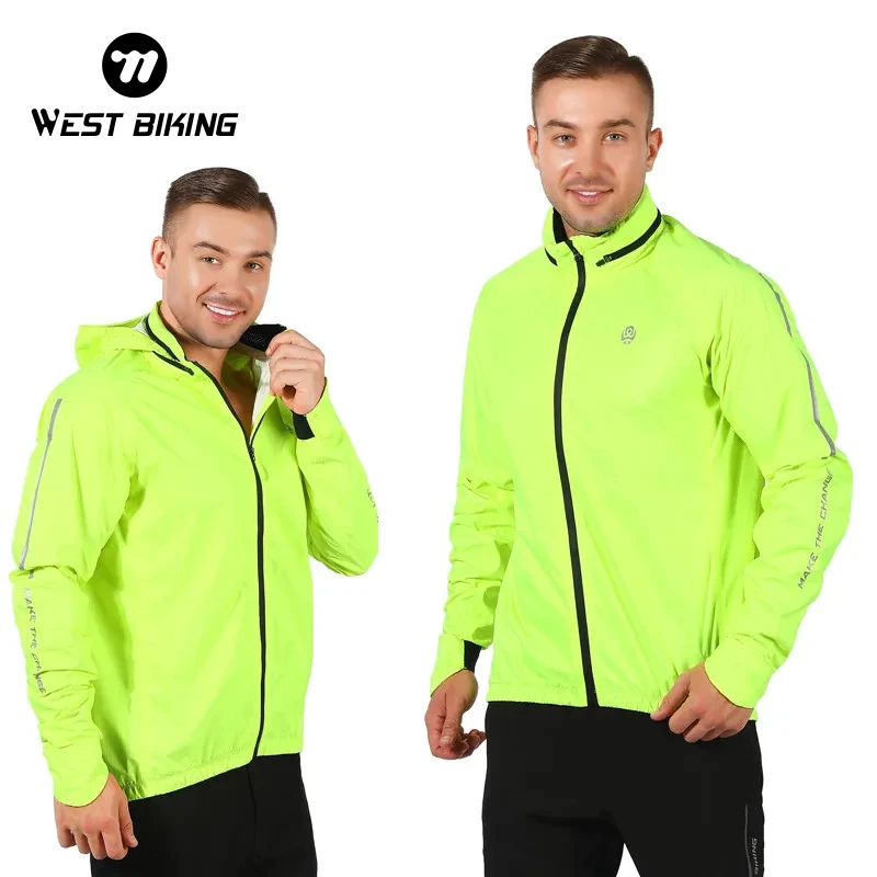 

WEST BIKING Men's Cycling Reflective Jacket Motorcyclist Waterproof Windbreaker Sun Protection Breathable Running Sports Jacket