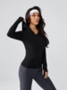 Women's Slim-Fit Hooded Sweatshirt - 2025 New Spring & Autumn Style, Waist-Cinched Yoga Activewear with Elegant Vibe 4