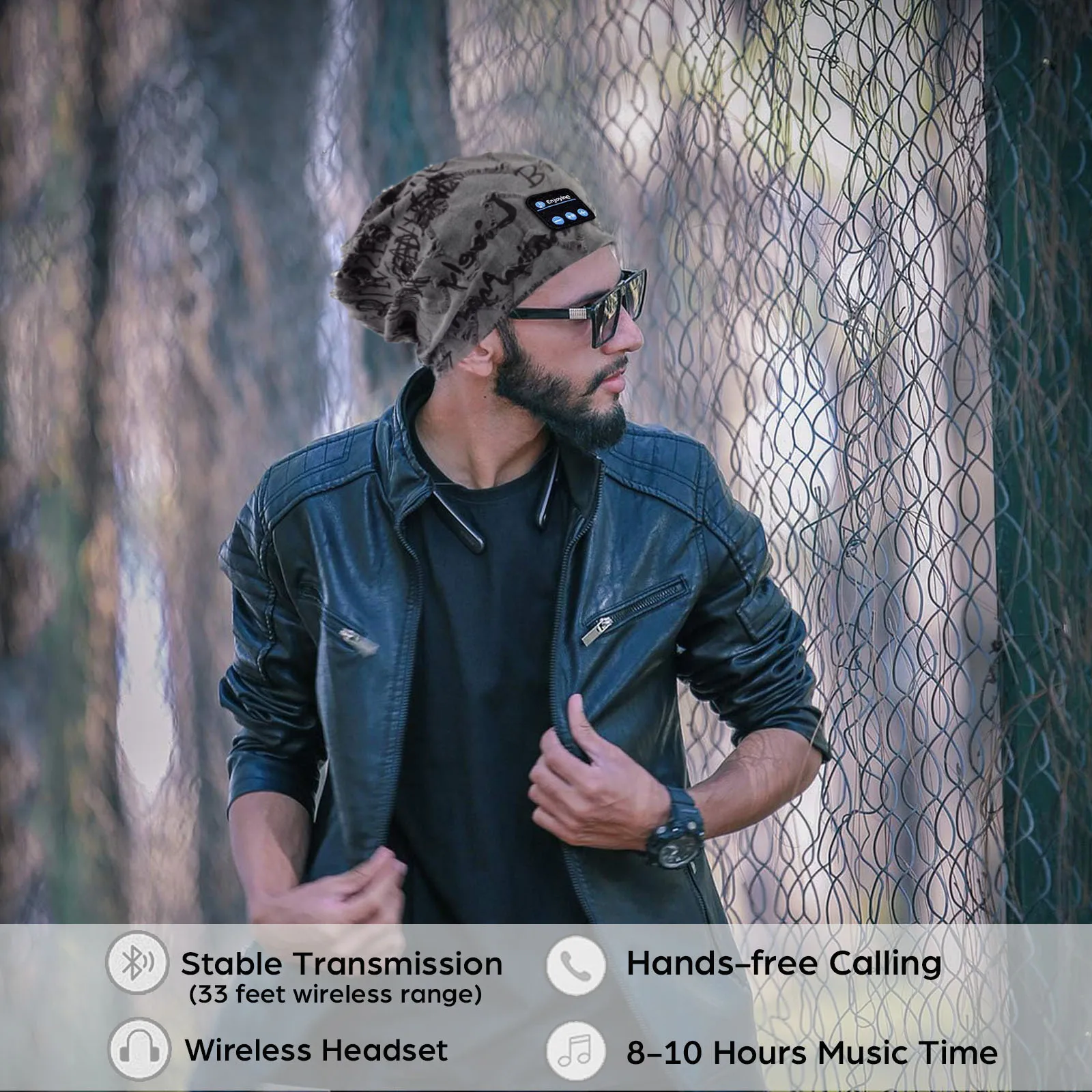 Wireles Bluetooth Headphones Outdoor Music Hat Headset Soft Comfortable Sports Sleeping Earphone Cap with Microphone Rechargeabl