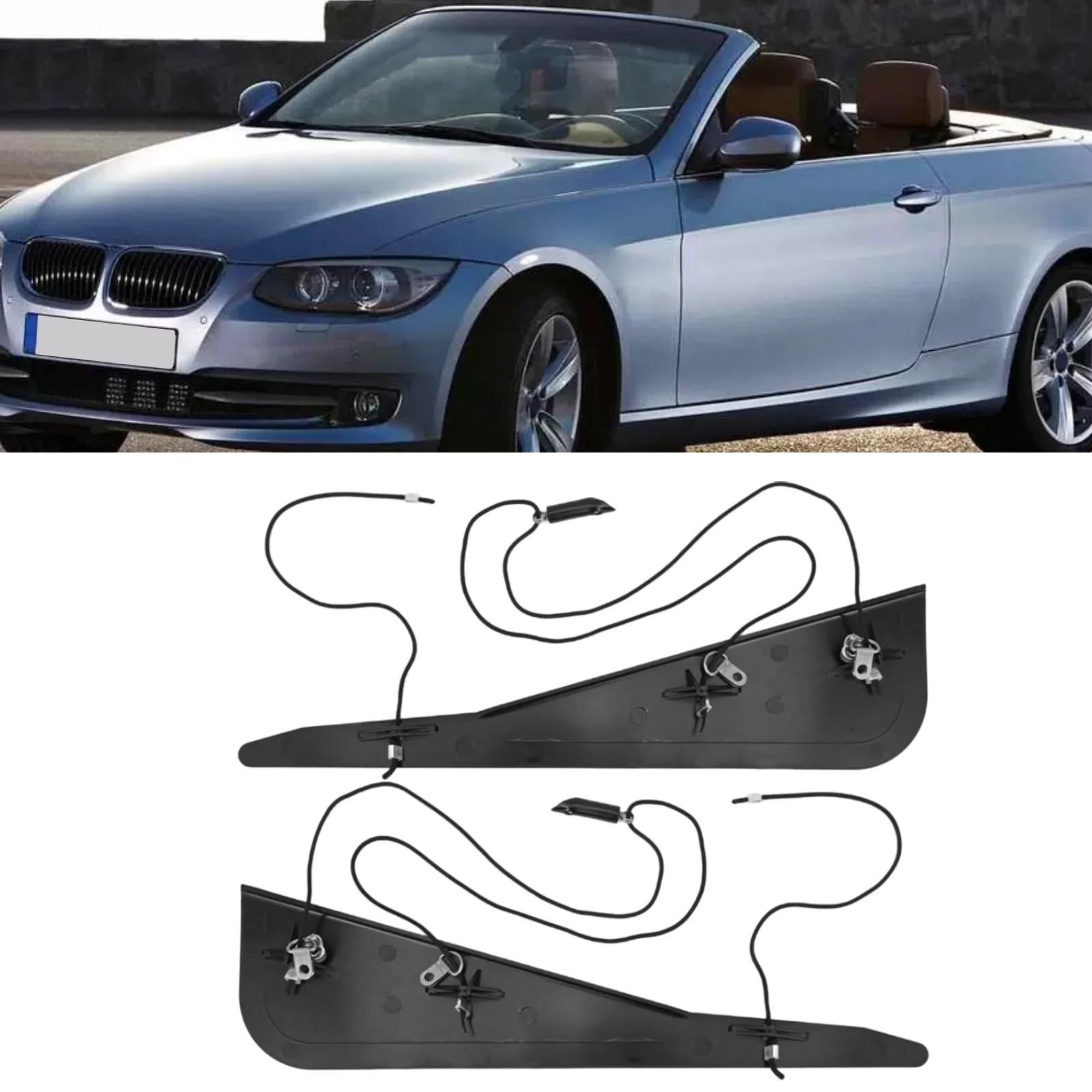 BMW 3 시리즈 컨버터블 컨버터블 탑 수리 C-필러 수리 키트 컨버터블 수리 블랙 간편 설치