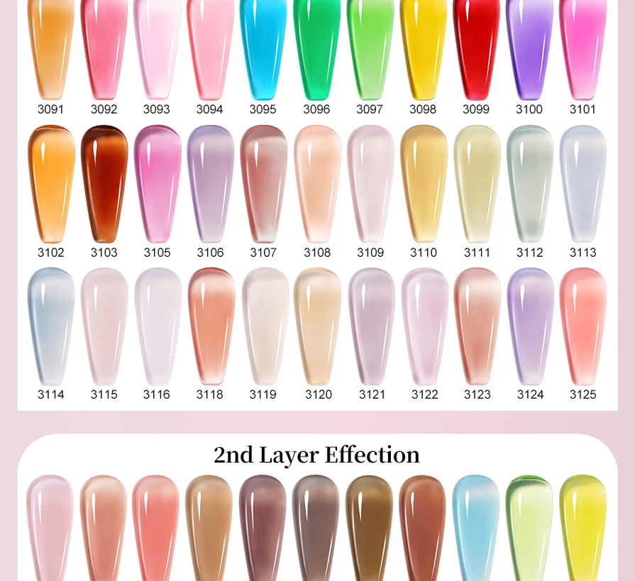 Description Picture 6 of itemArte Clavo 4PCS/SET Jelly Color Nail Gel Polish Set Base Top Coat Varnish Soak Off UV Gel LED Semi Permanent All For Manicure