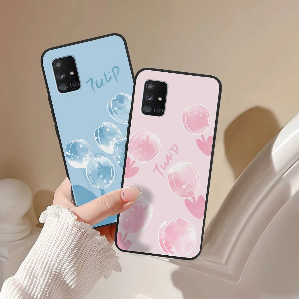 Per Samsung Galaxy A71 Custodia 4G 5G Galaxy A71 A 716.4 "Flowers Cute Soft Silicone Tpu Cover Posteriore Per Samsung A71 A 71 Custodia Per Telefono