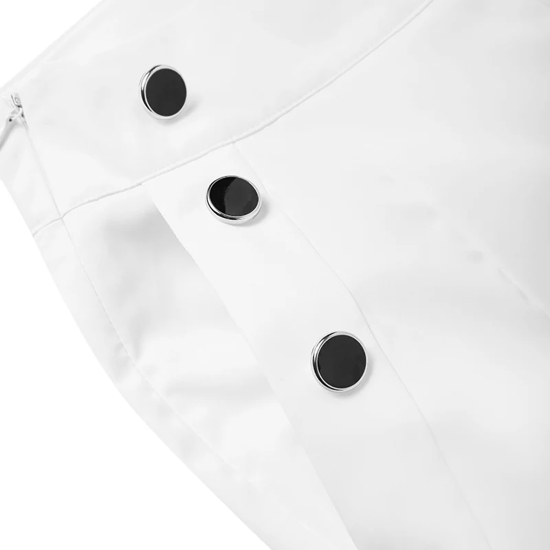 Calças de Escritório Vonda Moda Feminina Femme Perna Larga Calças Cintura Alta Palazzo Pantalon Casual Sólido Rua Botão up Nabo 17 Online shopping