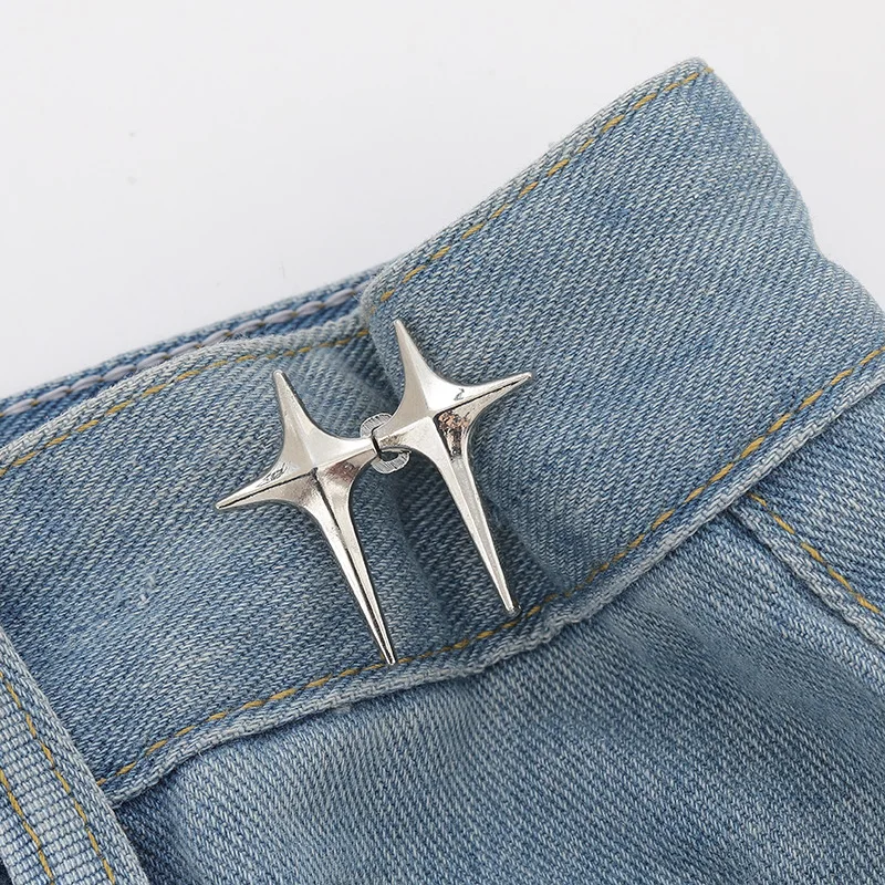 1 Pair Adjustable Trousers Waist Buckles for Jeans Pants Skirts Waist Tightener Snap Button Adjuster Pants Pin Retractable Clips 3
