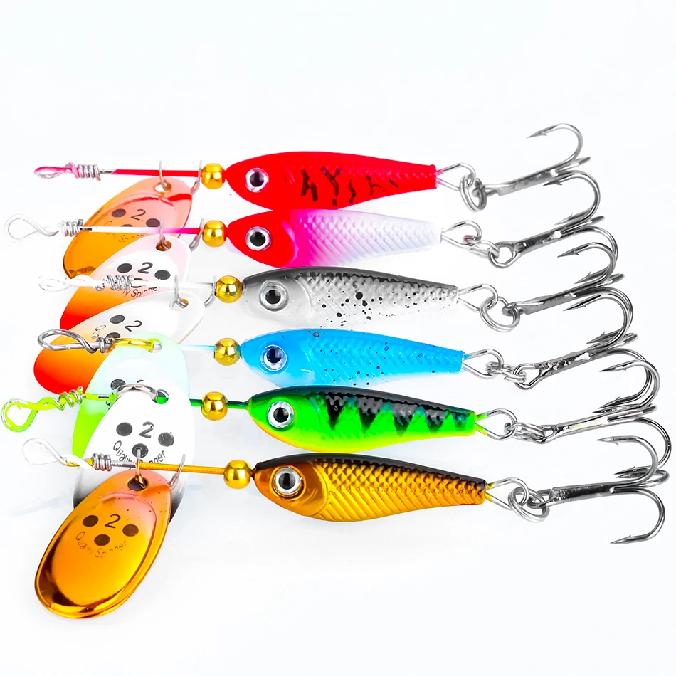 1pc Rotating Metal Spinner Fishing Lures 11g 15g 20g Sequins Iscas Artificial Hard Baits Crap Bass Pike Treble Hook Tackle