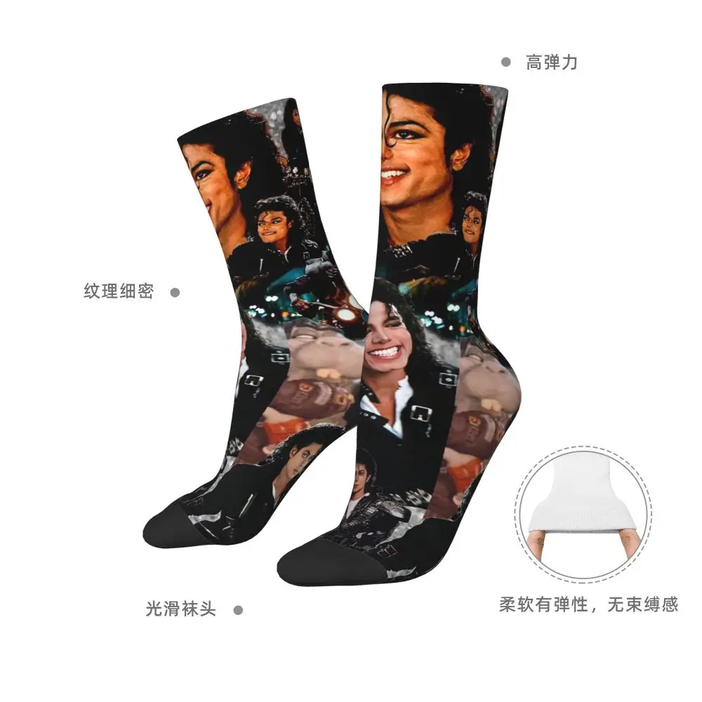 Michael Jackson Musicians Singers Dancers Socks Harajuku Stockings All Season Long Socks Accessories for Unisex Christmas Gifts