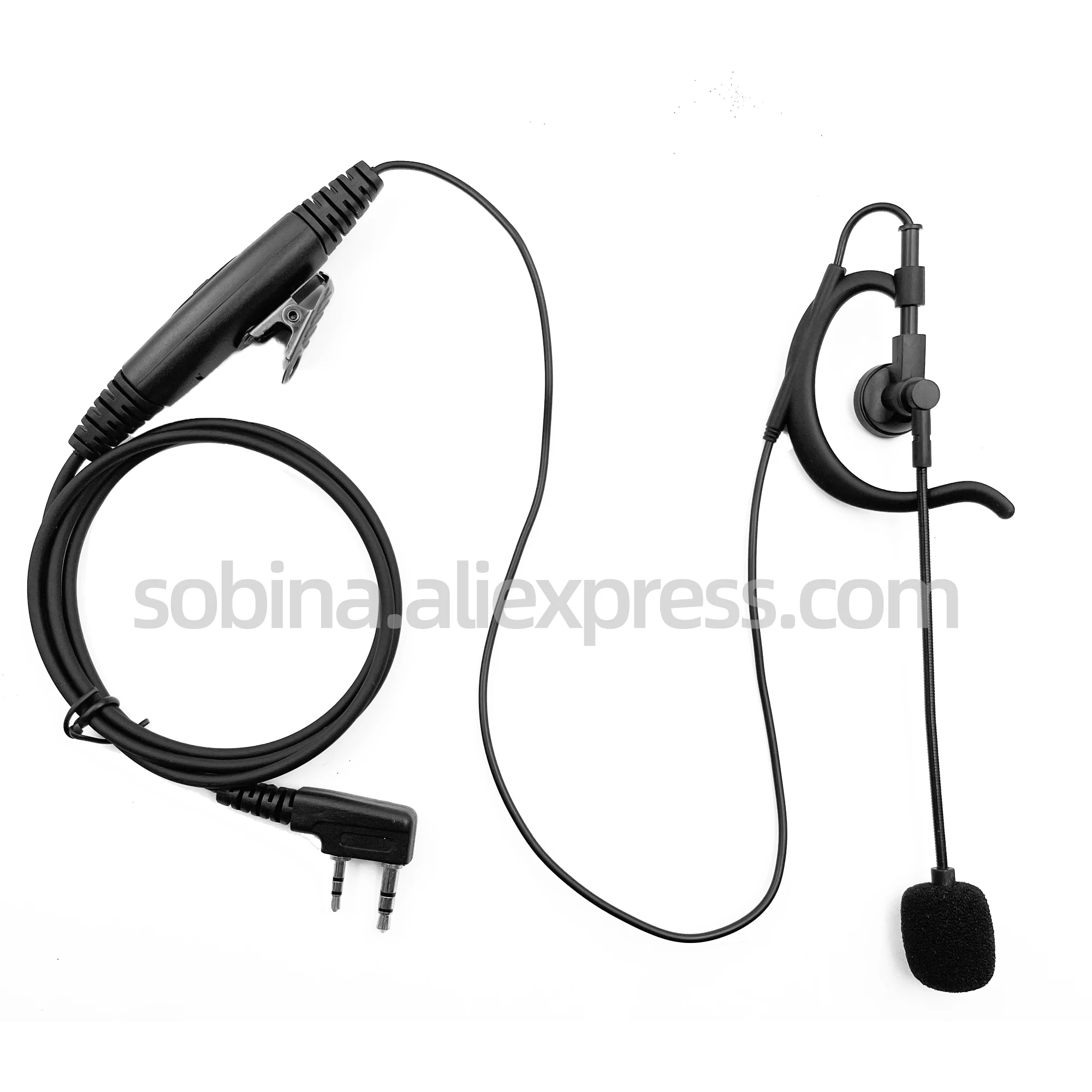 

New Ear Rod Headphones Big PTT Earpiece Mic Tactical Earphone For Linton Kenwood Puxing Baofeng Radio