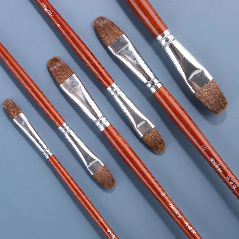 6pcs artist oil painting brushes Set level head weasel hair Water