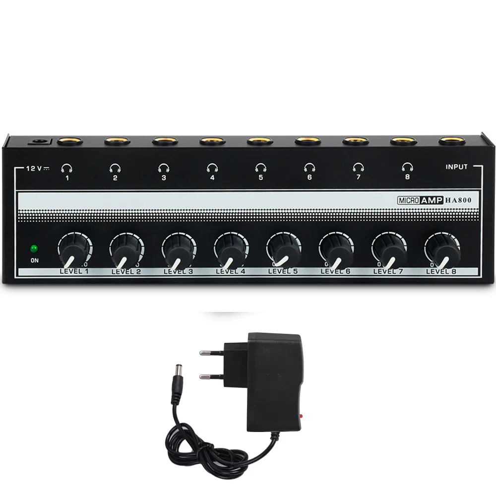8 Channels Headphone Amplifier Mini Amplifier with Stereo/Mono Switch Profession