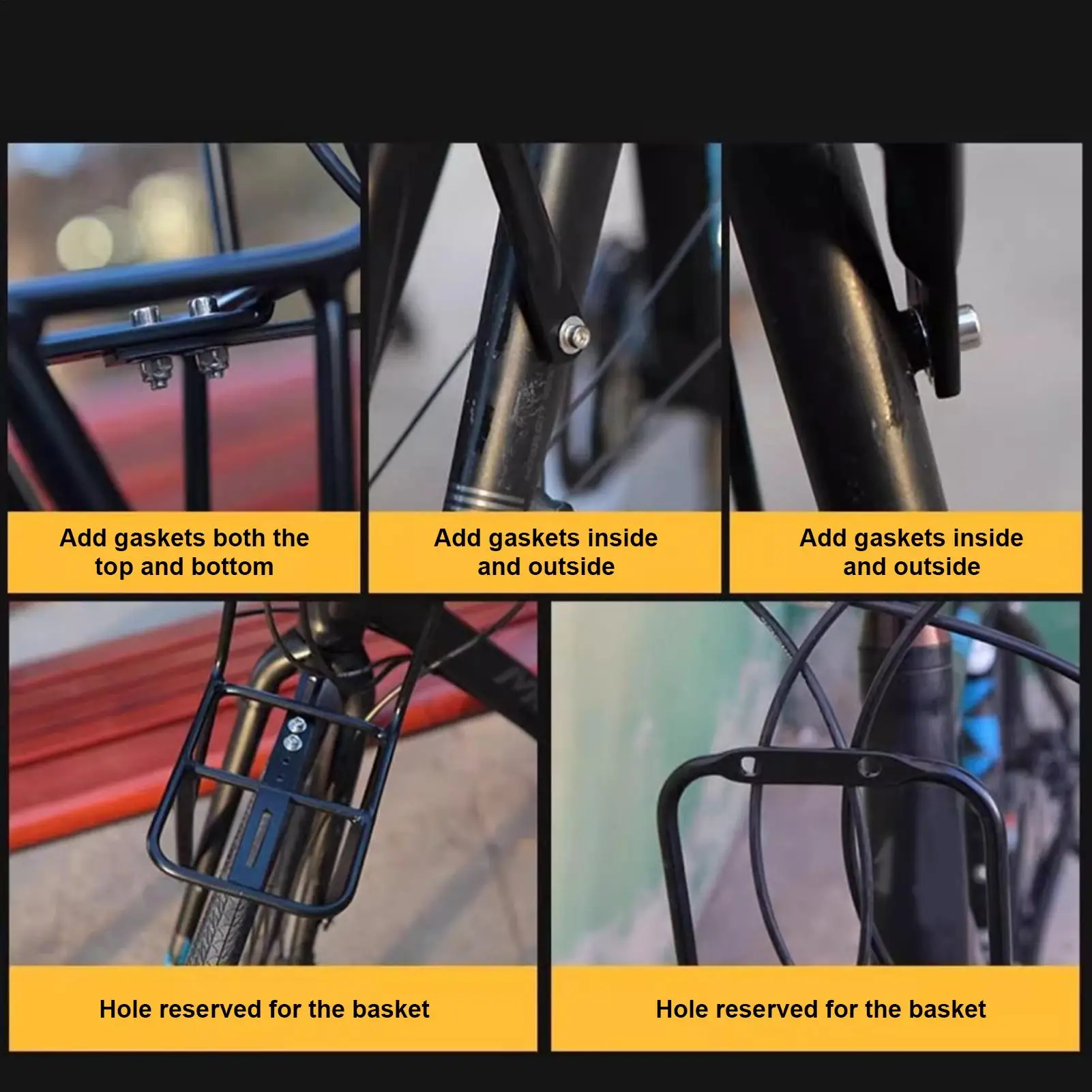Bike Front Rack Mountain Bike Rack Basket Holder For Travel Transport Dirt Cycling Long-Distance Travel Bag Cruiser Daily
