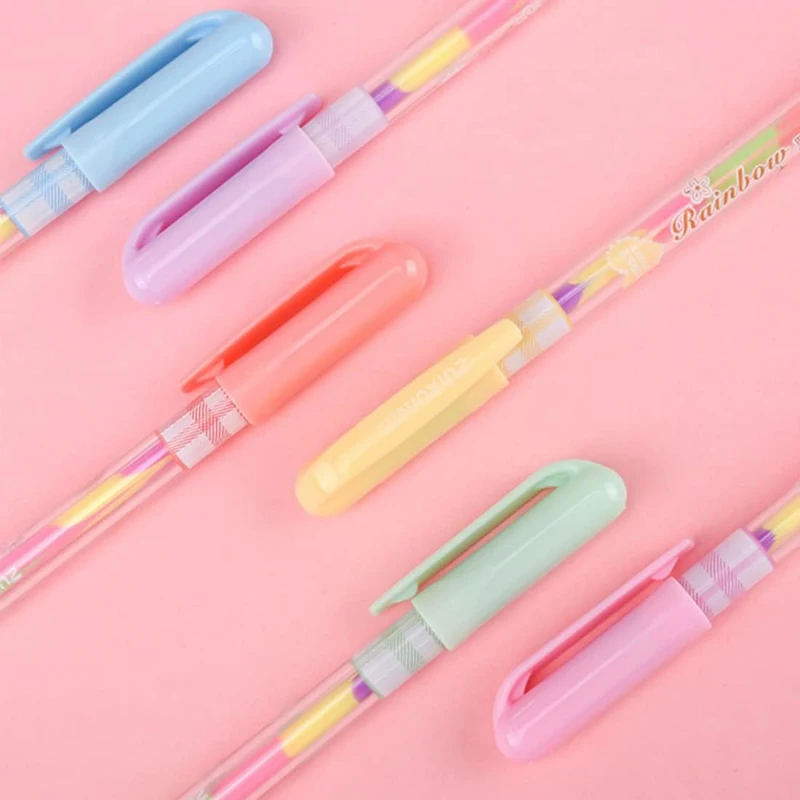 20 Pcs Rainbow Pens Colorful Gel Pens Multicolor Pen 6 in 1 Colors Magic Gel for Class Notes, Doodling Drawing Sketching,
