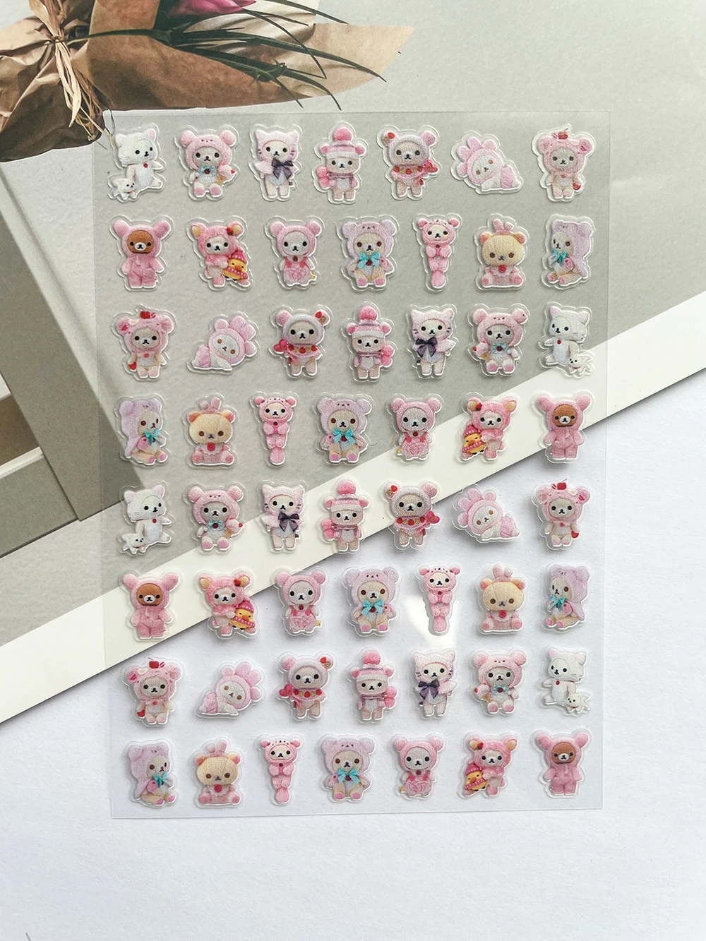 Mini Kawaii Rilakkuma Pvc Poster Goods Stickers Nail Art Customizable Diy Greeting Card Mobile Phone Case Laptop Friend Gifts