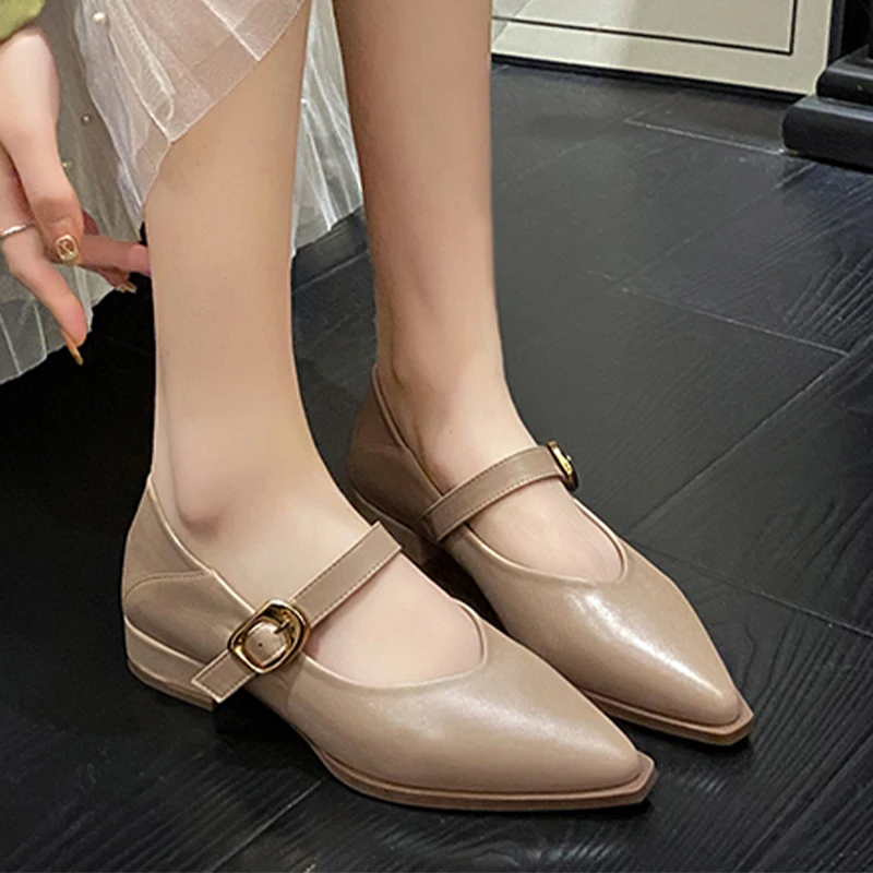 NEW Sexy Women Pointed Toe Sandals Shallow Dress Shoes Mid Heels Summer Fashion 2024 New Cozy Elegant Party Casual Pumps