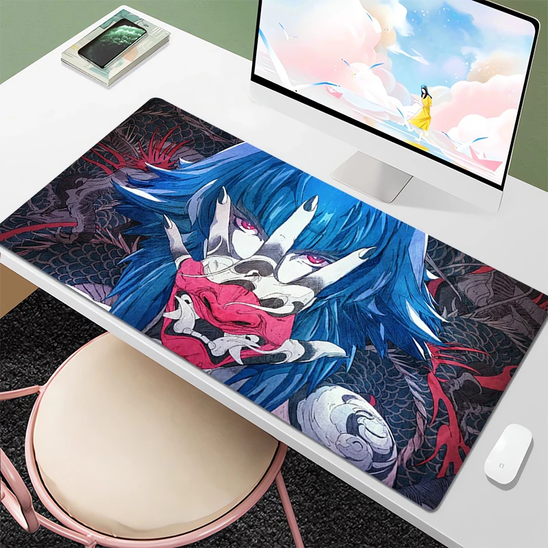 

Ghost Mouse pad Gamer Girl Pc Accessories Desk Protector Table Computer Mousepad Xxl Setup Gaming Keyboard Deskmat Cabinet Mat