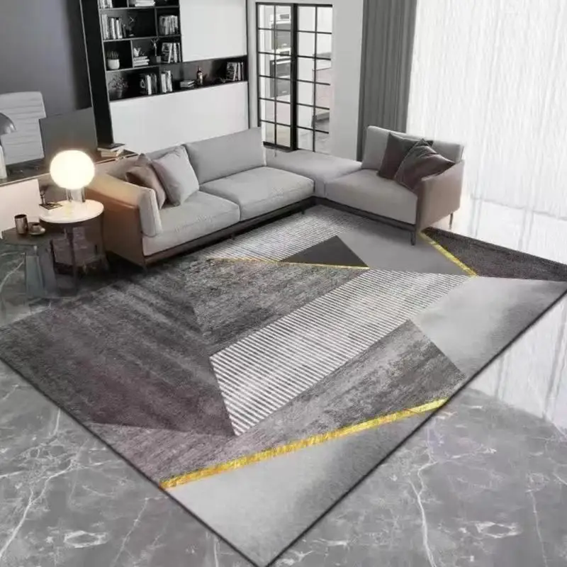 thumbnail image 1 of Alfombra de terciopelo de cristal de lujo ligera y sencilla que cubre el sofá de la sala de estar, la mesa de café, la manta para el dormitorio, manta de cama con patrón geométrico, 1 of 4
