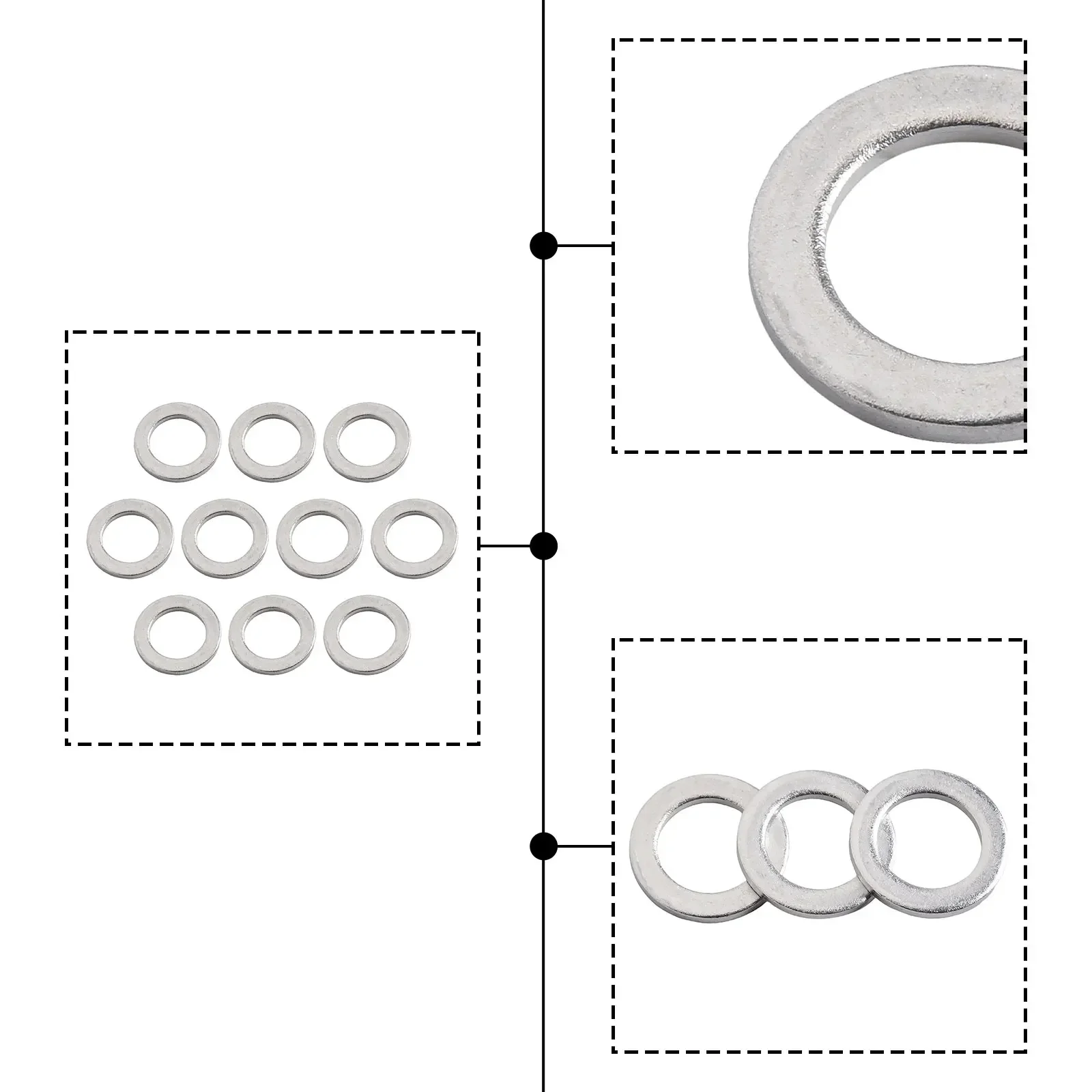 10pcs Car Transmission Drain Plug Washer 94109-12000 For Honda Legend Civic Aluminum Drain Plug Washer Accessories