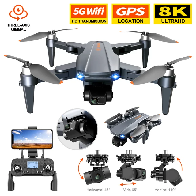 RG106 GPS Drone 8K HD Camera 3-Axis Gimbal Anti-Shake Aerial Photography Brushless Motor Aircraft Folding 4K Quadcopter Toys 5