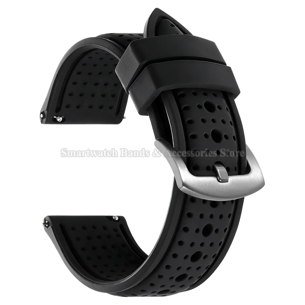 Breathable Silicone Quick Release Watch Strap - Soft Rubber Bracelet