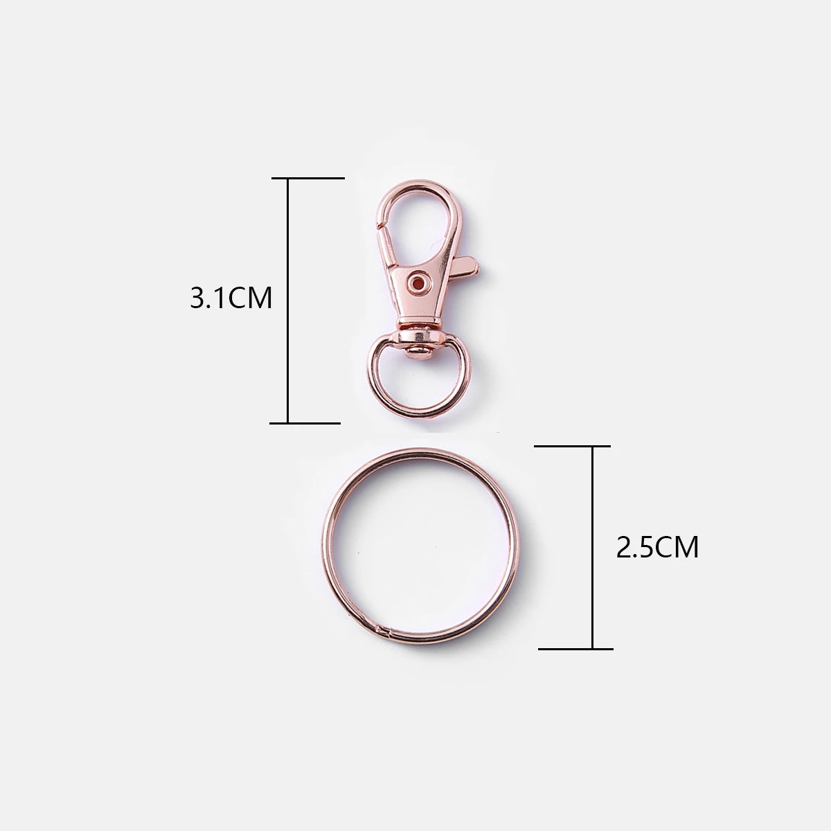 가방 벨트용 원형 키체인 키링 스위블 랍스터 걸쇠 후크, 개 버클, DIY 보석 만들기, 31mm, 25mm