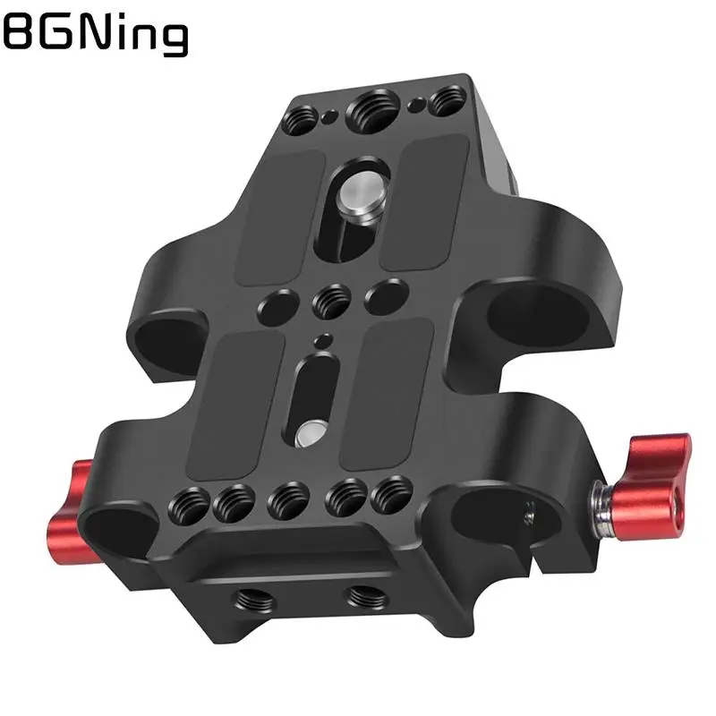 Universal Camera Baseplate Shoulder Rig 15mm Rod Clamp Quick Release Adapter for Sony DSLR Cage Vlog Shoulder Support System camera shoulder rig