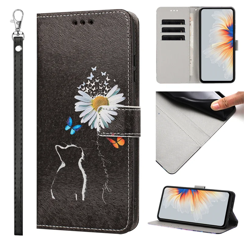 Sunset Painted Leather Wallet Phone Case