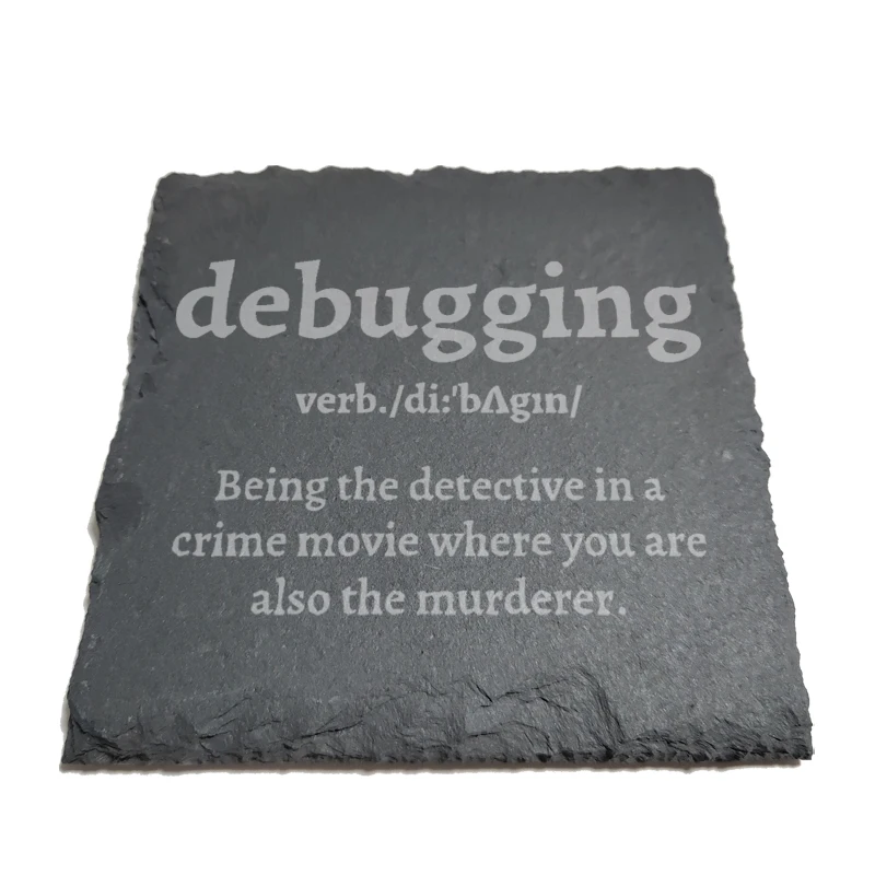 

Debugging Definition Programming Natural Rock Coasters Black Slate for Mug Water Cup Beer Wine Goblet J204