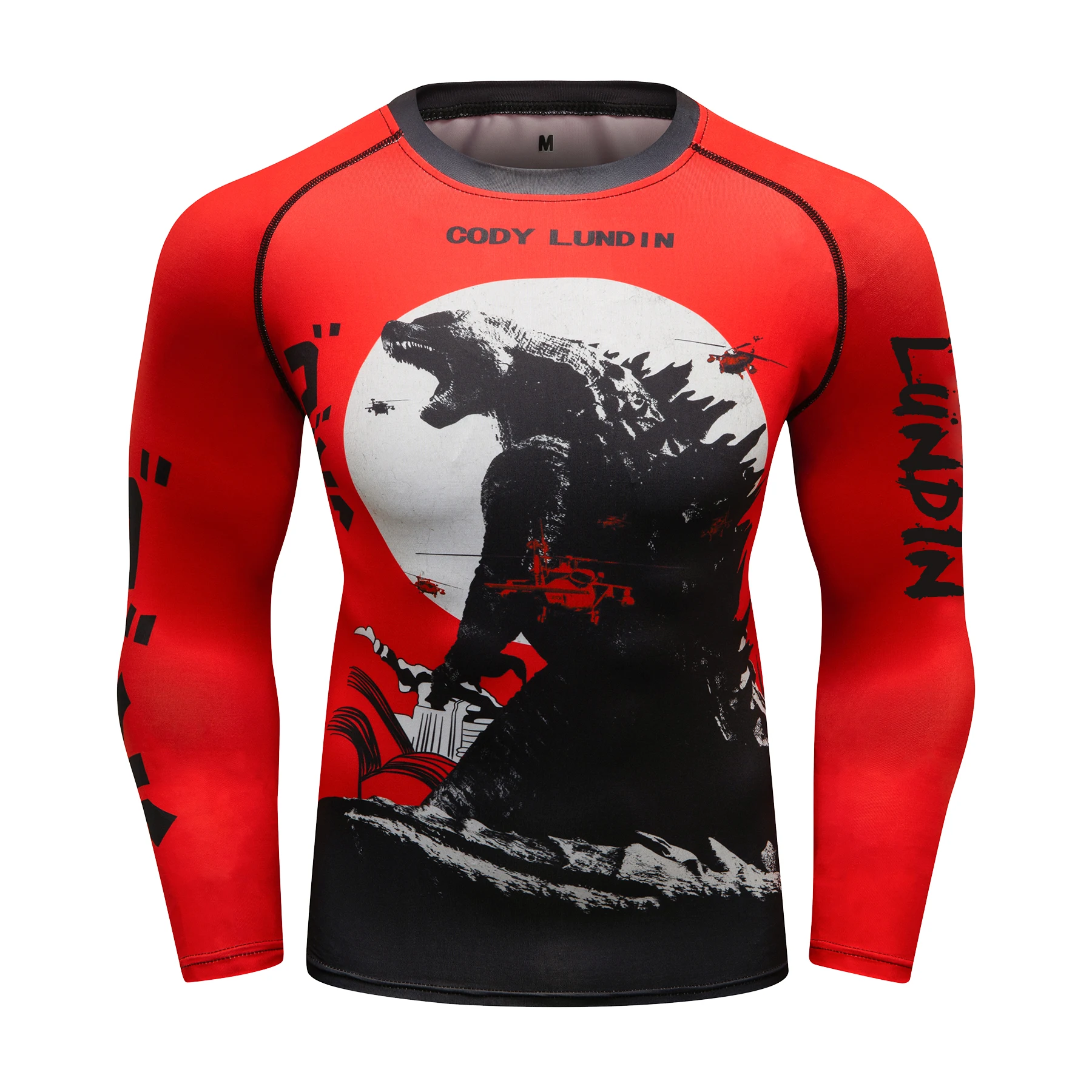 Cody Lundin Men's Red Gym Fitness Sports Suit jiu jitsu Bjj Rashguard Sublimation Boxing No Gi Trainning Sets Fighting Wear 4