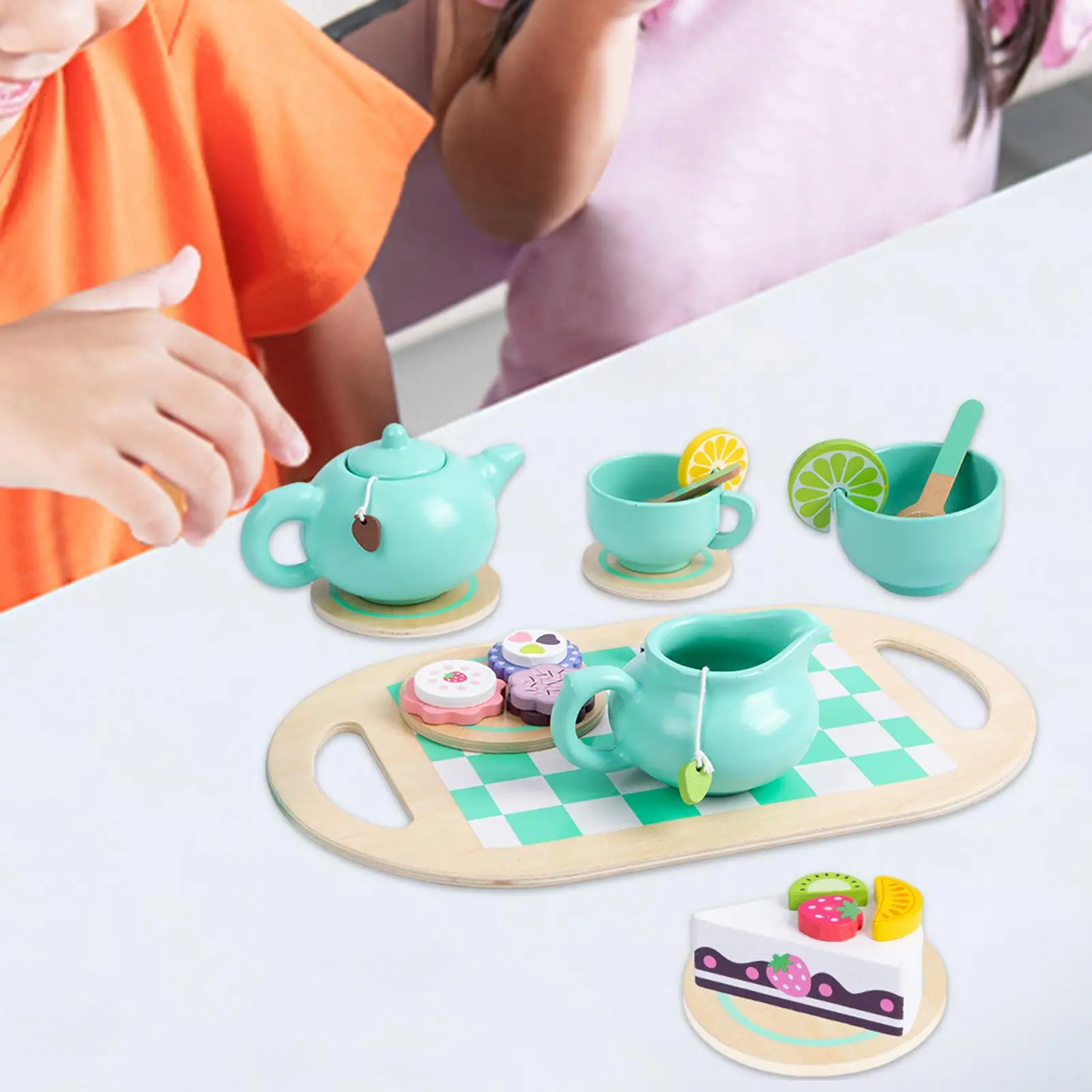 

Little Kids Tea Set Toy Kitchen Set Playset Montessori Simulation Realistic Teapot Cups for Ages 3 4 5 Years Old Party Favors