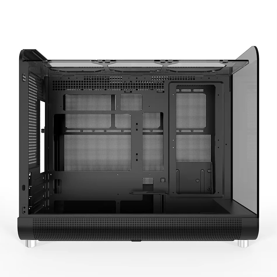 파워 트레인 X-GAMERX 윙 섀시 TYPE-C 인터페이스 바다 전망실 곡면 유리 3면 시야각 고가치 M-ATX 섀시