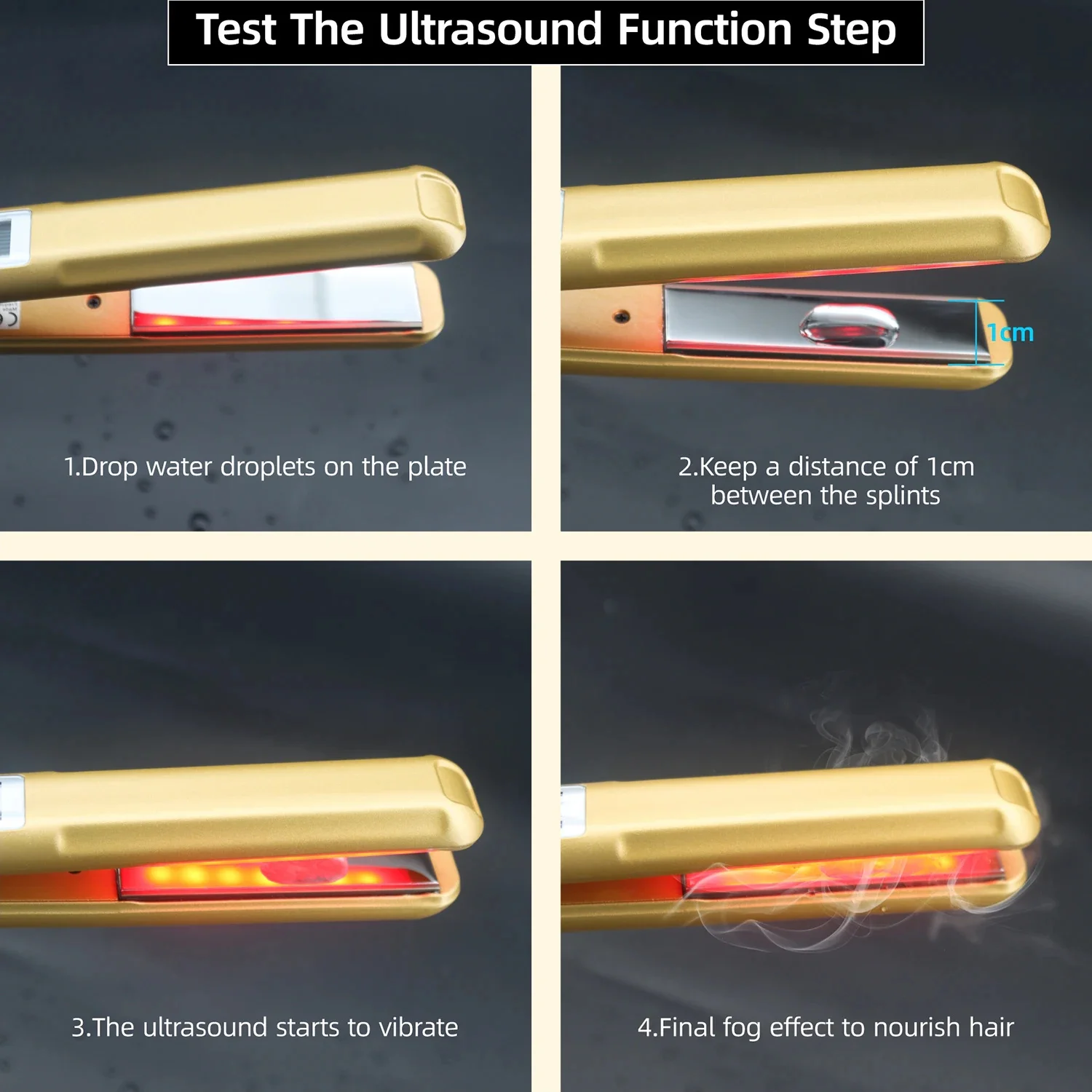 Cold Hair Care Ultrasonic Infrared Hair Straightener Professional Flat Iron Hair Treament Styler Therapy Conditioning Tools 5