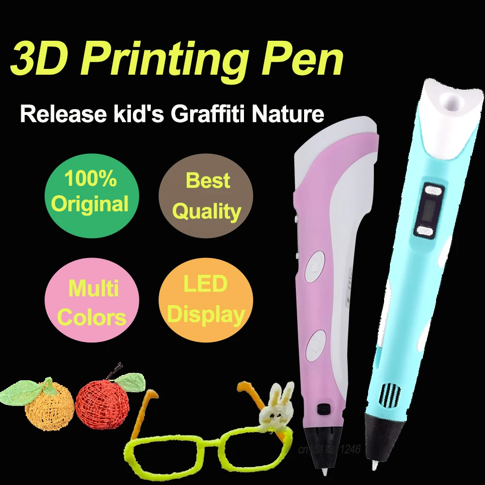 3D Printing Pen 3D Printing Pen Filament Kids 3D Printing Pen Adjustable Speed LED Display DIY Drawing Pens 3D PLA Filament Christmas Birthday gift for Boys and Girls