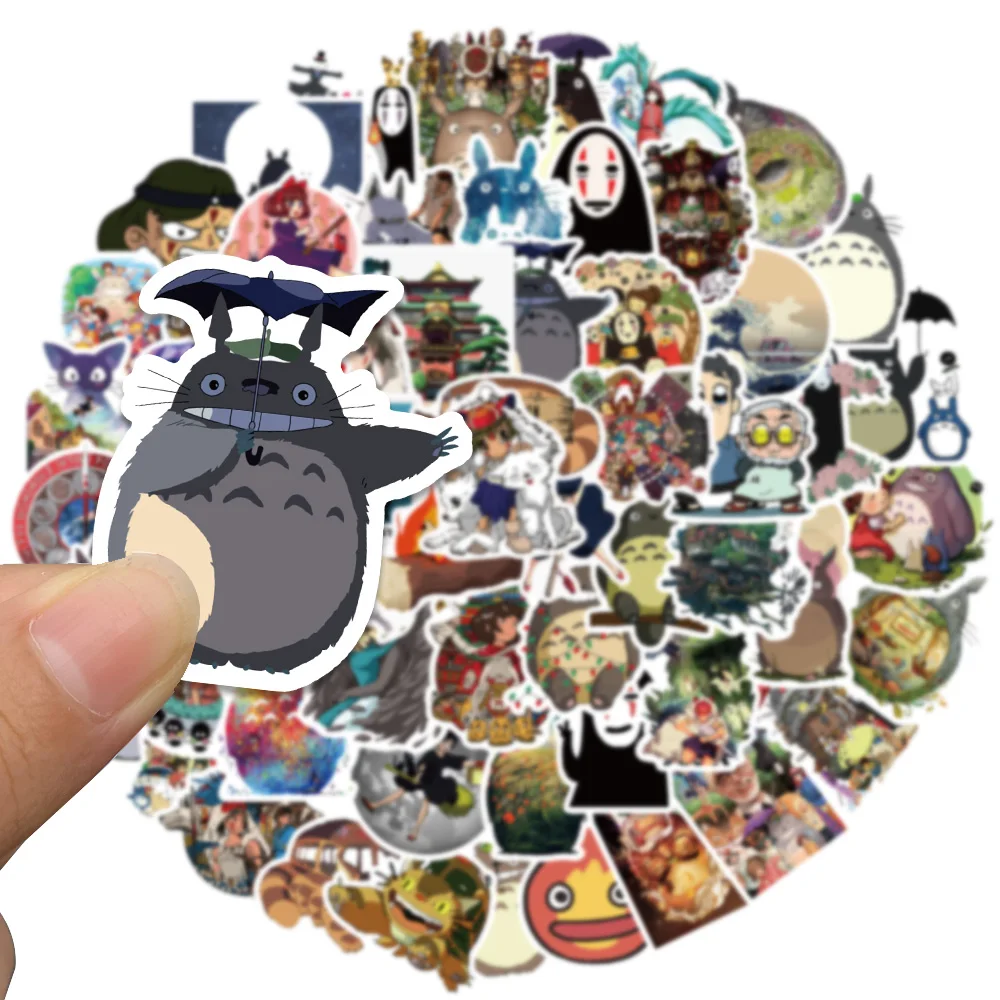 10/25/50/100Pcs Ghibli Hayao Miyazaki Stickers Cartoon Graffiti Decals Helmet Skateboard Laptop Motorcycle Sticker Toys Decor 4