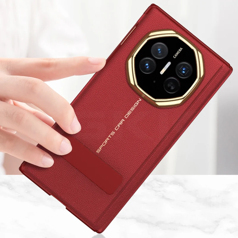 Double Magnetic Hinge All-included Case For Huawei Mate XT Luxury Plating Plain