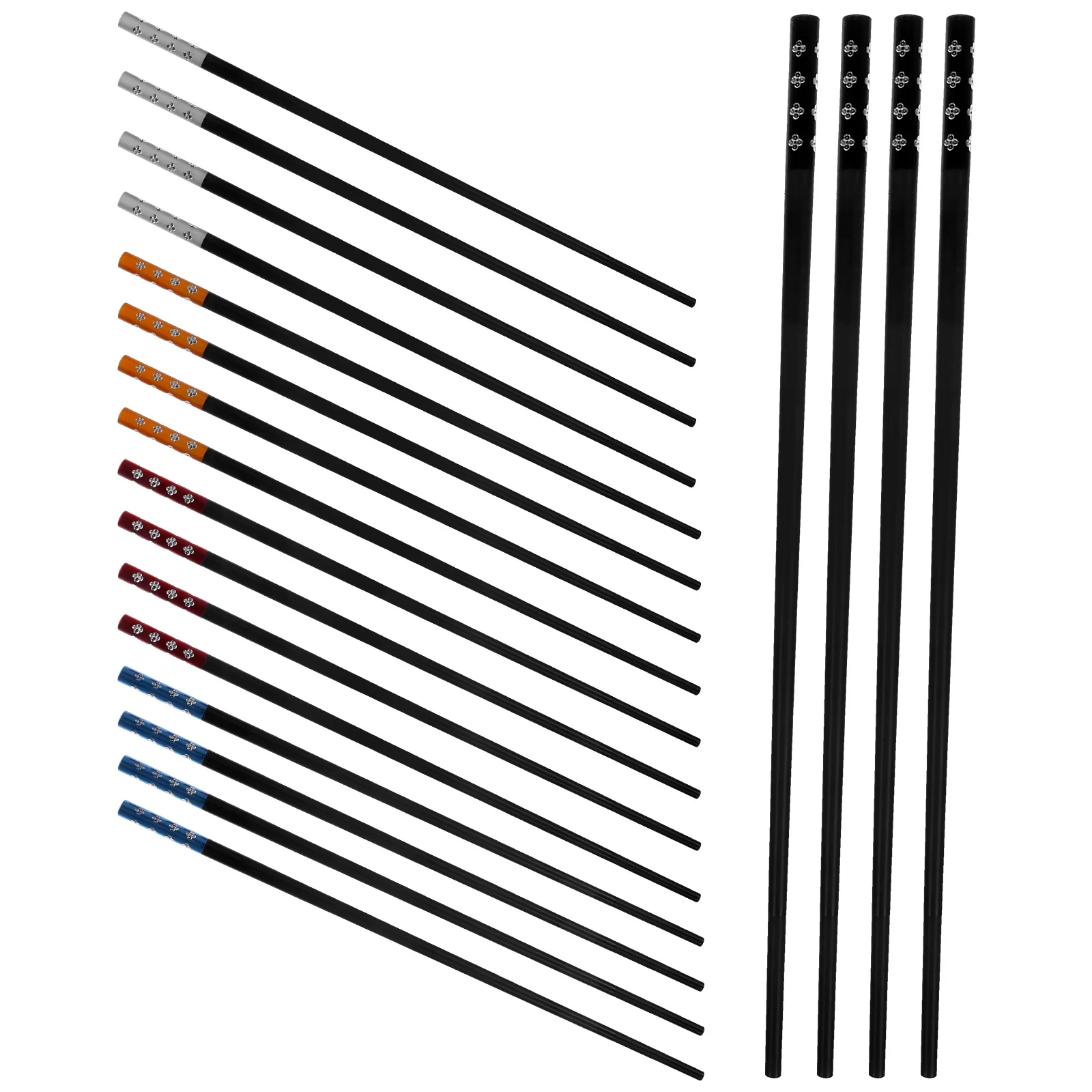 

10 Pairs of Chopsticks Reusable Metal Chopsticks Chinese Style Alloy Chopsticks Tableware Tool